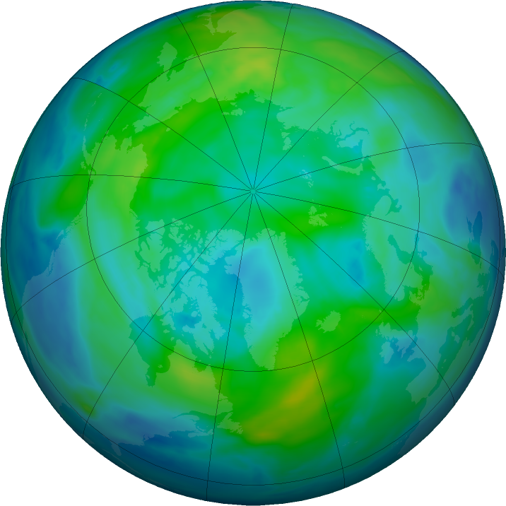 Arctic ozone map for 29 October 2020